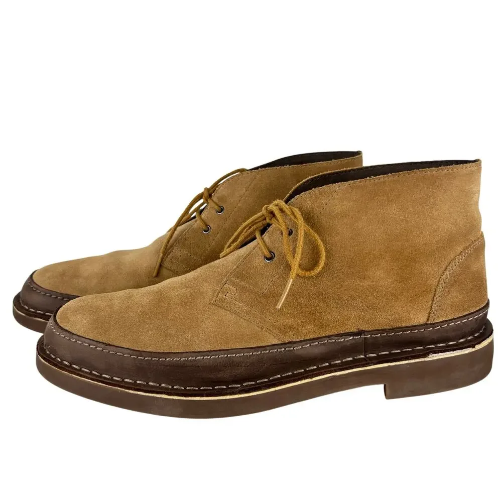 Clarks Men's Bushacre Rand Tan Suede Leather Laced Chukka Boots (Sz 13)